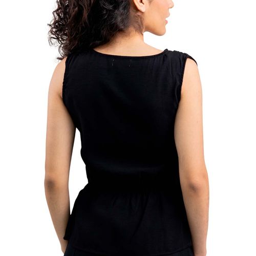 Blusa para dama Punto Sole negro PS-BSM-29