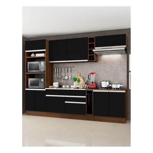 Cocina integral Madesa 290cm marrón negro vicenza 02