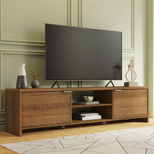 Mueble mesa para tv Madesa 2 puertas hasta 80 marron 6922cf