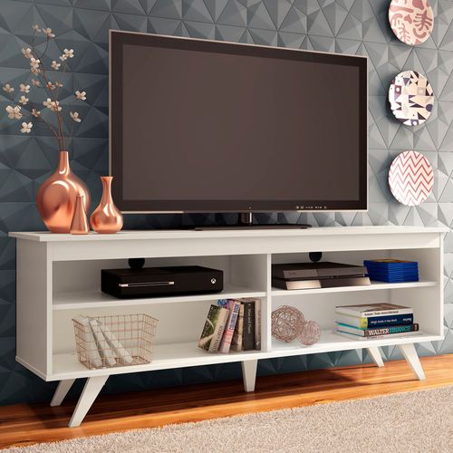 Mueble mesa para tv Madesa 4 espacios hasta 65 blanco 6991cf
