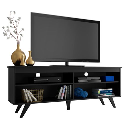Mueble mesa para tv Madesa 4 espacios hasta 65 negro 6991cf
