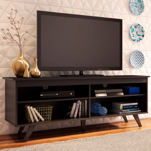 Mueble mesa para tv Madesa 4 espacios hasta 65 negro 6991cf