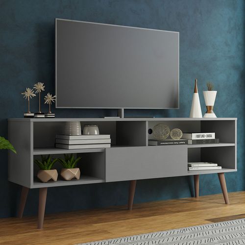 Mueble mesa para tv Madesa 4 espacios hasta 65 negro 6004cf