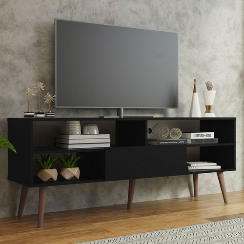 Mueble mesa para tv Madesa con pies hasta 65 negro 6004cf