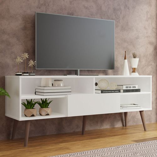 Mueble mesa para tv Madesa con pies hasta 65 blanco 6004cf
