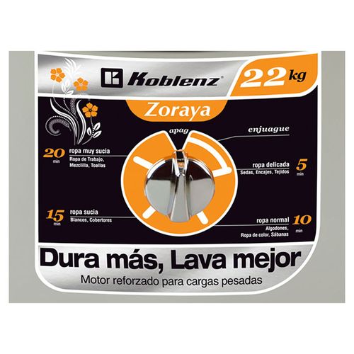 Lavadora Redonda De Transmisión Koblenz Zora LR-2213P