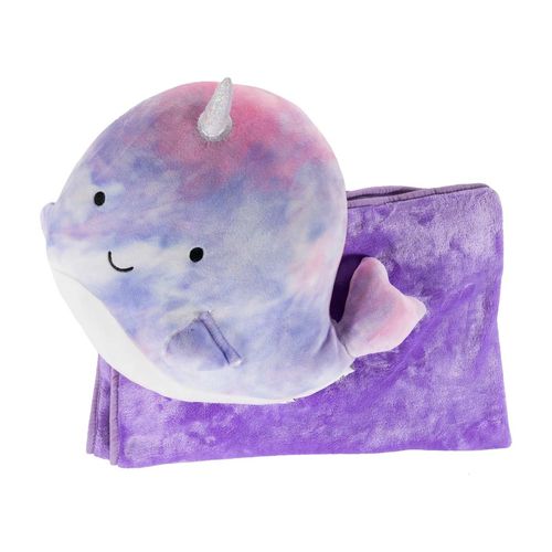 Almohada con frazada narval Jake And Friends morado NARWHAL