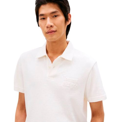 Playera tipo polo Tommy Hilfiger  blanco  para caballero  MW0MW41608-Z00