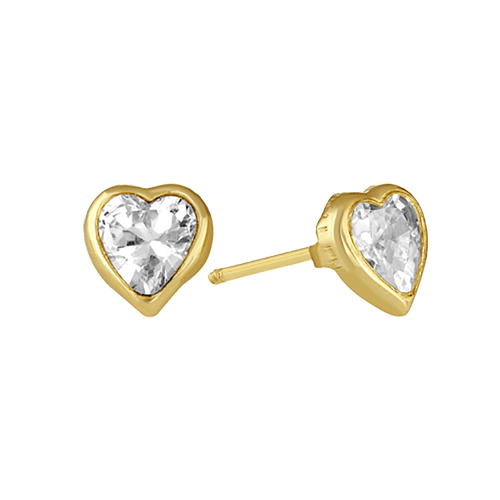 Broquel oro 14k corazon recto 14b0-559