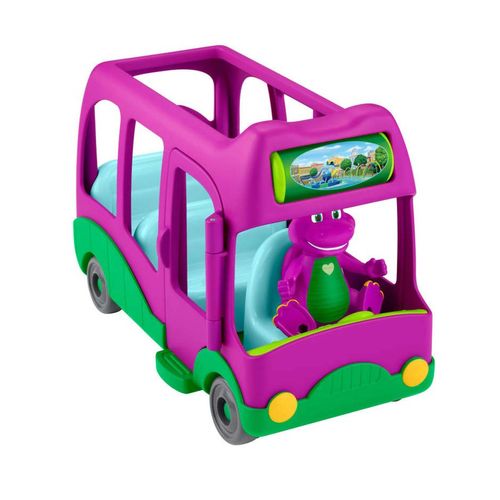 Figura Barney autobús de aventuras morado hyg95