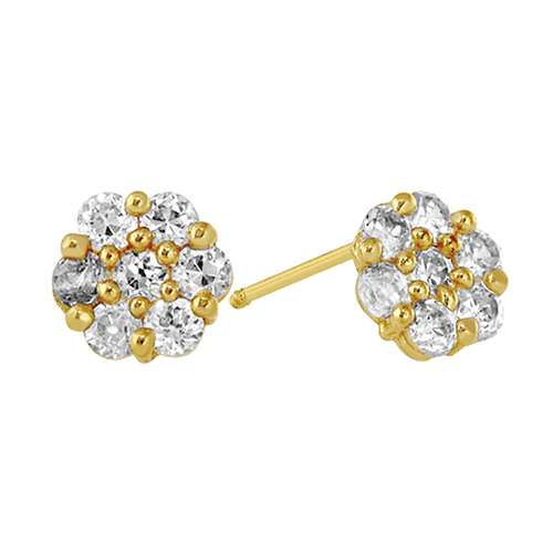 Broquel oro 14k circulo roseta 14b0-962