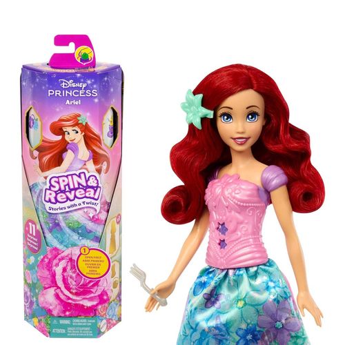 Muñeca Disney Princess spin and reveal ariel multicolor htv88