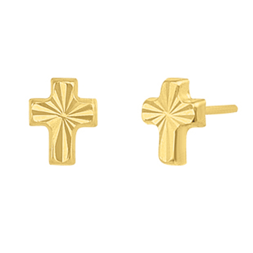 Broquel oro 14k cruz 14b2-363