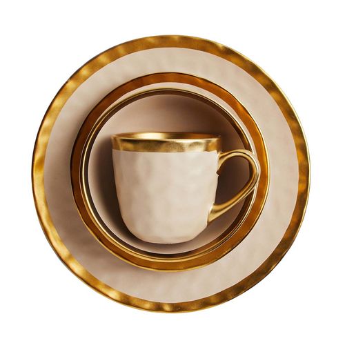 Vajilla Crown Baccara 16 pzas beige mid beige