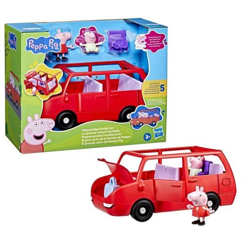 Set Peppa Pig family red car rojo g0541