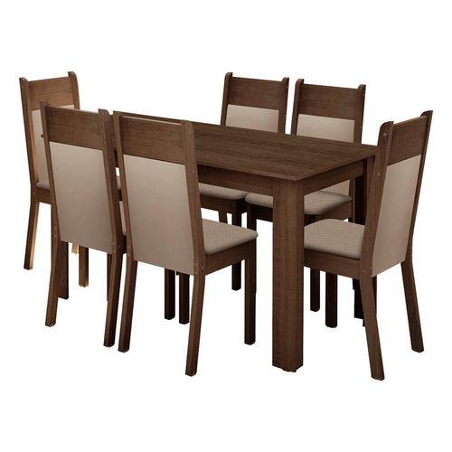 Juego de comedor Madesa con 6 sillas mc jaíne