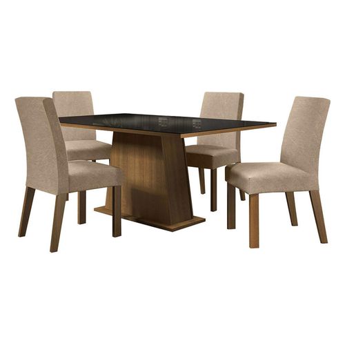 Juego de comedor Madesa con 4 sillas marrón negro imperial sabrina