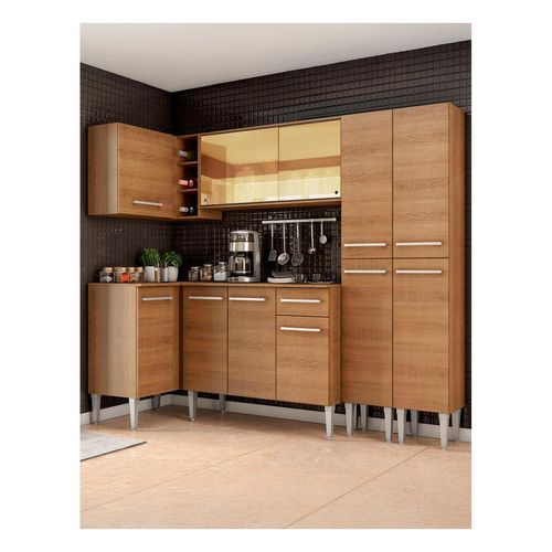 Cocina integral esquinera Madesa 293cm marrón emilly line 06