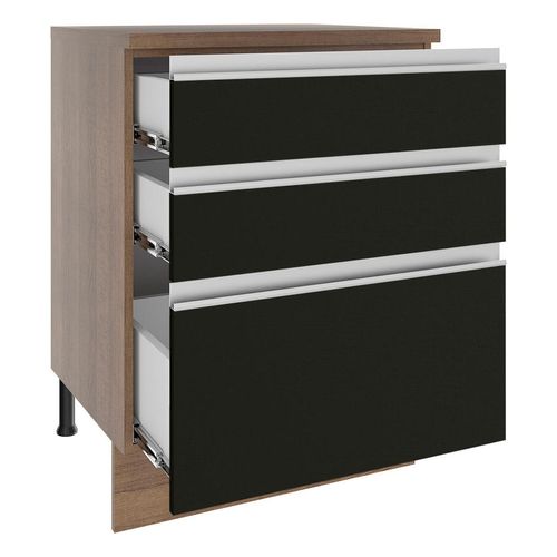 Gabinete bajo Madesa 60cm marron negro glamy