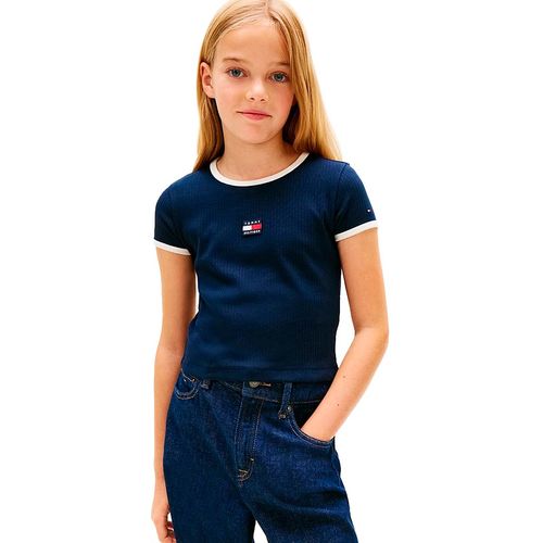 Playera Tommy Hilfiger azul para jovencita kg0kg09066-c1g