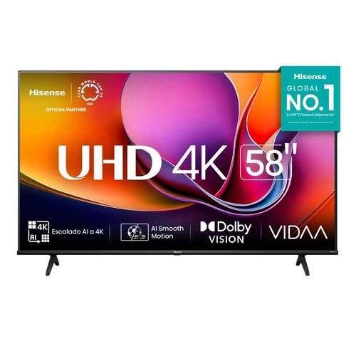 Pantalla Hisense smart tv 58p negro 58A65Nv