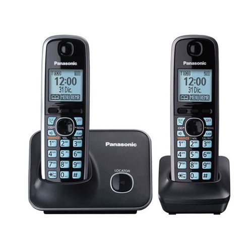 Teléfono inalámbrico Panasonic kx-tg4112meb con dos auriculares