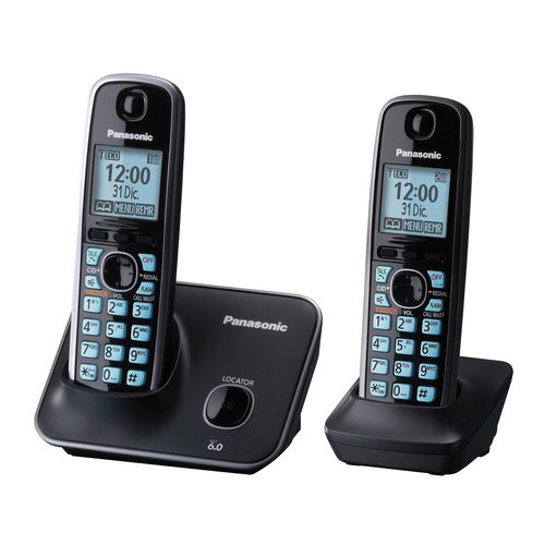 Teléfono inalámbrico Panasonic kx-tg4112meb con dos auriculares