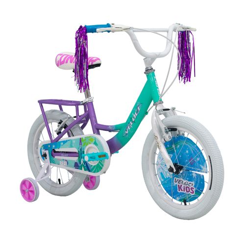 Bicicleta Infantil Veloci R16 Acero1V Turqueza Heart Beat