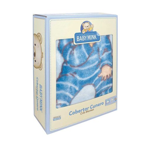 Cobertor cunero Baby Mink bm082 azul cobertor cunero light
