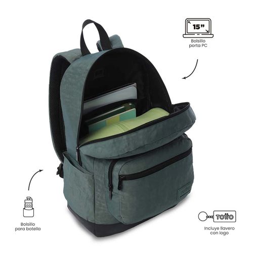 Mochila Totto escolar verde ma04tcx001-2610