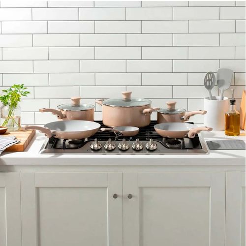 Batería de cocina Tefal 12 pzas beige c487sc74