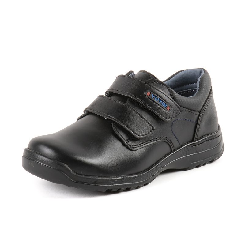 Zapato Escolar Con Doble Velcro Para Ni o Yuyin Negro 29140 La