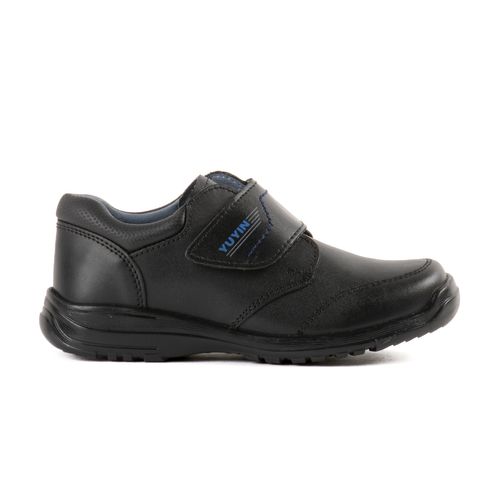 Zapato escolar con velcro grueso para niño Yuyin negro 29141
