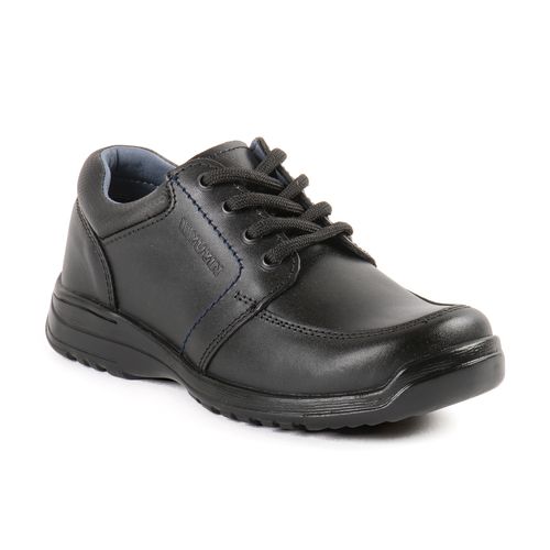 Zapato escolar con agujeta para niño Yuyin negro 29142