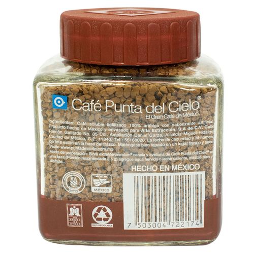 Café soluble extrakto premium canela con avellana Punta del Cielo 110 gr