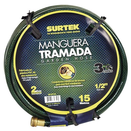 Manguera Tramada Reforzada Surtek Verde - M12T15