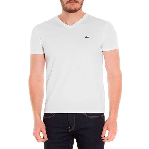 Playera Casual Para Caballero Lacoste Blanco Th6710-001