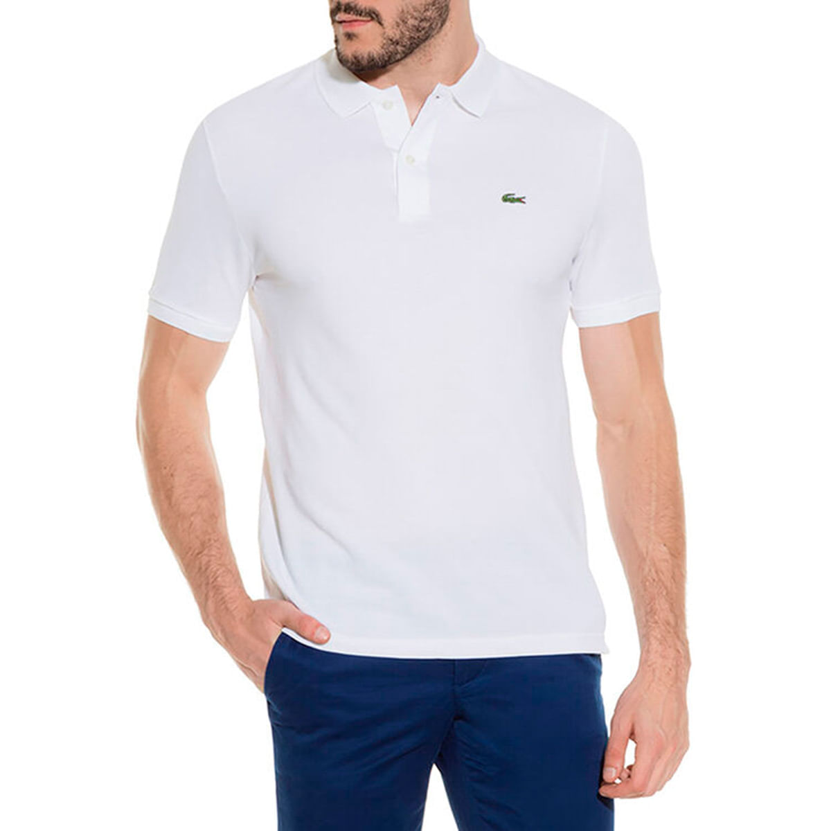 Playera Polo Para Caballero Lacoste Blanco Ph4012 001 La Marina