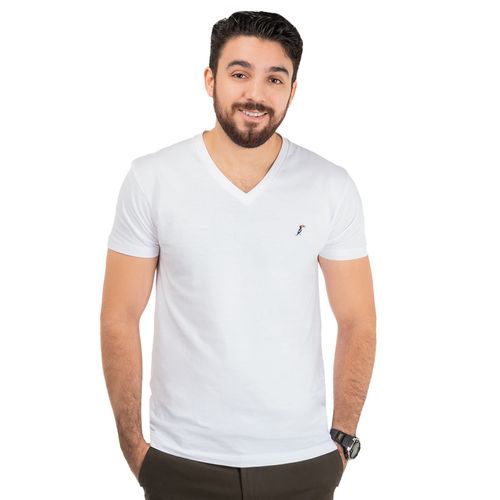 Playera Casual Caballero Tucané Blanco Air V Neck