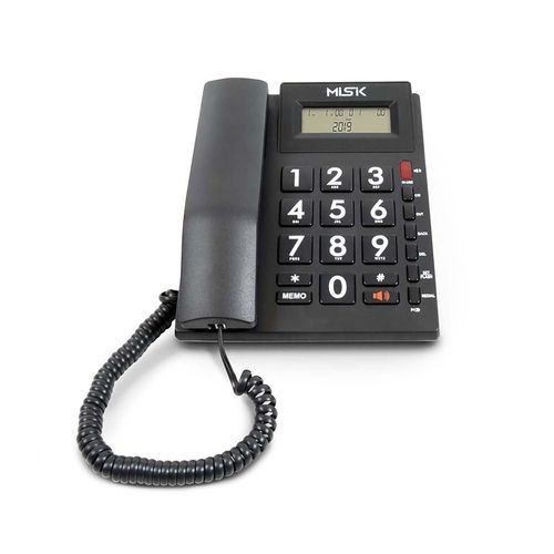 Teléfono alámbrico Misik negro mt862