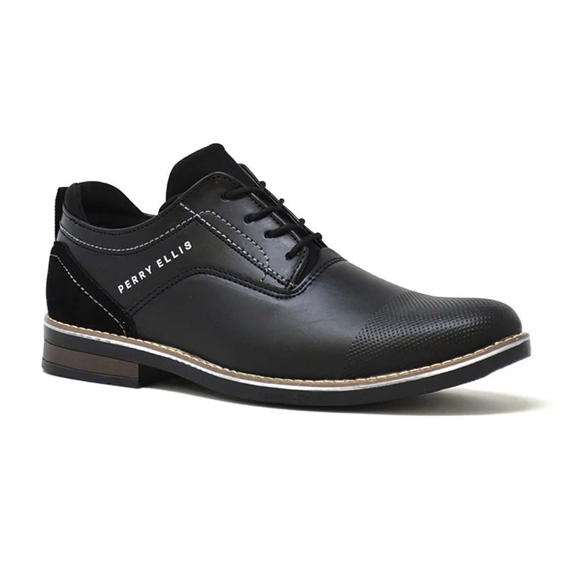 Zapato Casual Para Caballero Perry Ellis Negro PE 7049 La Marina