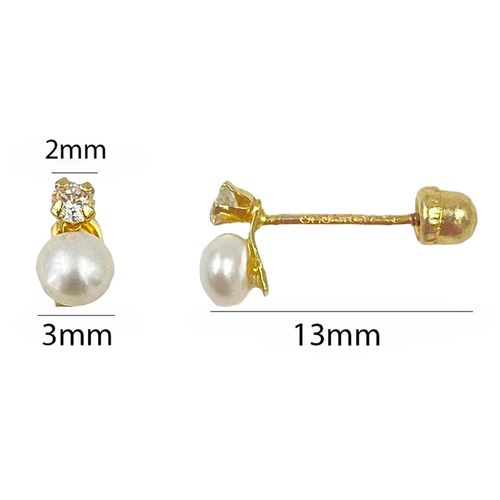 Broqueles para niña Renee perla cultivada 33mm blanco f641