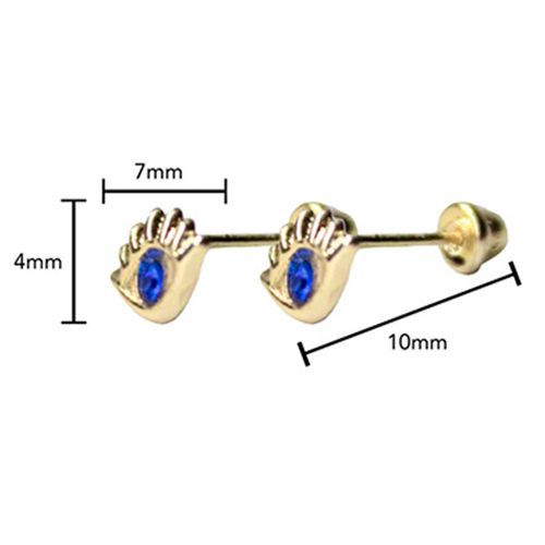 Broqueles para dama Renee ojo turco dorado r261