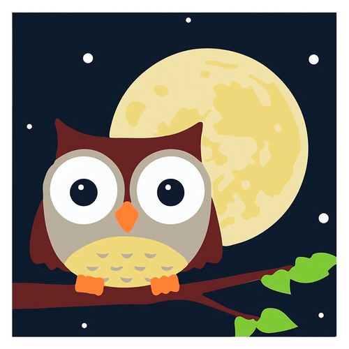 Juego didáctico Diako pinta por número kids búho y luna