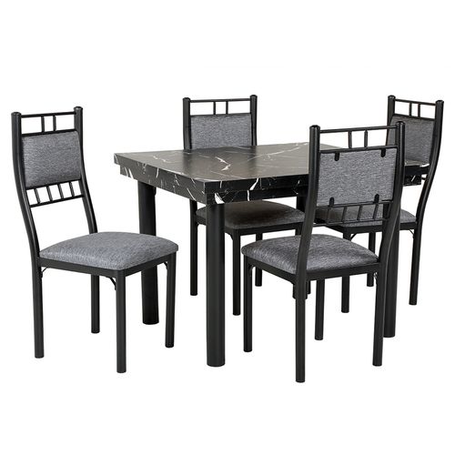 Antecomedor tubular 4 sillas La Tapatía negro varsovia
