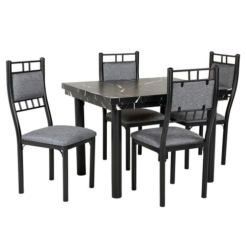 Antecomedor Tubular 4 Sillas La Tapatía Negro Varsovia