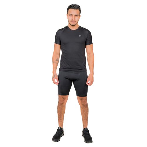 Playera manga corta para caballero Hexagon negro 5079