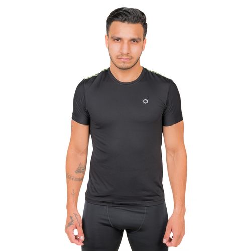 Playera manga corta para caballero Hexagon negro 5079