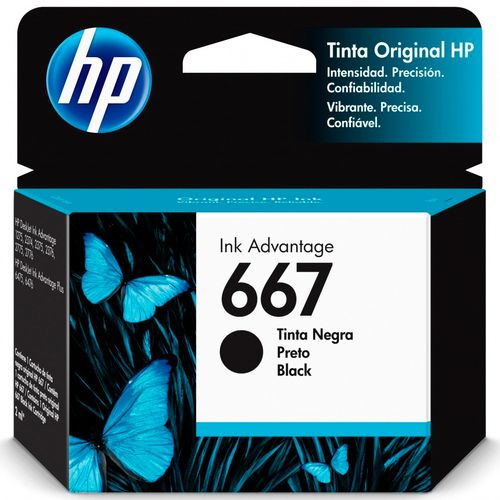 Cartucho De Tinta HP 667 120 Páginas Negro 3YM79AL