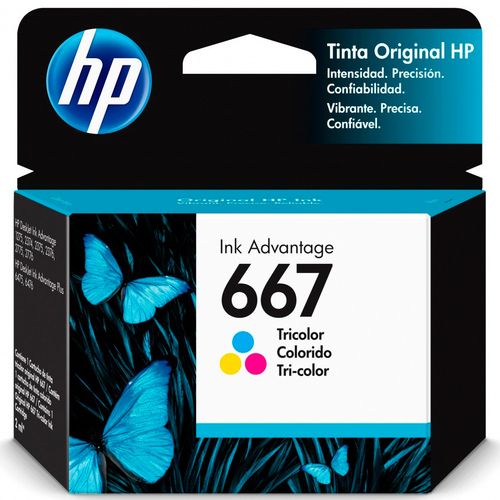 Cartucho de tinta Hp 667 100 páginas tricolor 3ym78al